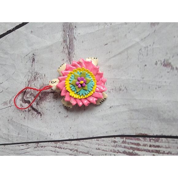 Clay Floral Turtle Ornament 2 Inch Long Handmade? Read - Picture 5 of 7